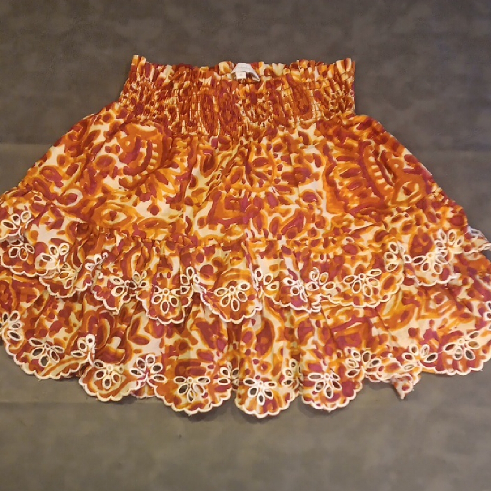 House of Harlow 1960 Floral Mini Skirt in Orange and White